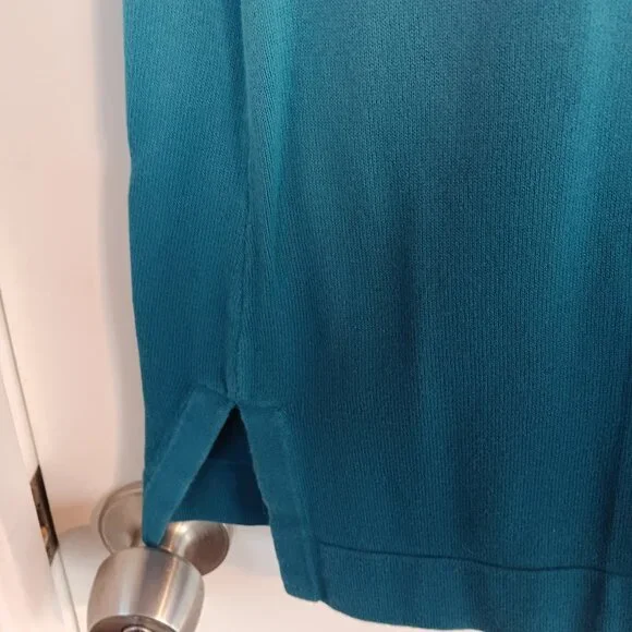 ISAAC MIZRAHI WOMEN'S MEDIUM 3/4 SLEEVE CARDIGAN TEAL OMBRE NWT - Picture 3 of 6